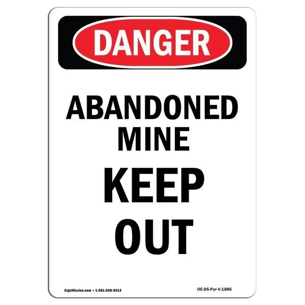Safety Sign, OSHA Danger, 10